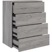vidaXL Kommode mit 4 Schubladen 60x30,5x71 cm Grau Sonoma