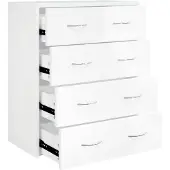 vidaXL Kommode mit 4 Schubladen 60x30,5x71 cm Hochglanz-Weiß
