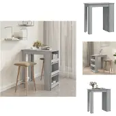 vidaXL Bartisch mit Regal Grau Sonoma 102x50x103,5cm Holzwerkstoff - Esstische