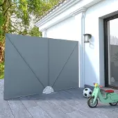 The Living Store Faltbarer Terrassen-Seitenfächer Grau 240 × 160 cm
