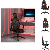 vidaXL Gaming-Stuhl mit Fußstütze Schwarz und Rot Kunstleder - Gaming-Sessel