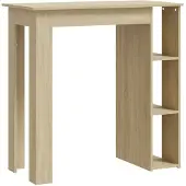 The Living Store Bartisch mit Regal Sonoma-Eiche 102x50x103,5 cm Holzwerkstoff