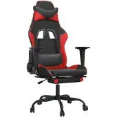 The Living Store Gaming-Stuhl mit Fußstütze Schwarz und Rot Kunstleder
