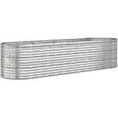 vidaXL Hochbeet Verzinkter Stahl 296x80x68 cm Silbern