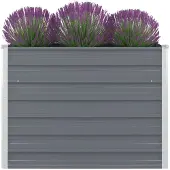 vidaXL Hochbeet 100 x 100 x 77 cm Verzinkter Stahl Grau