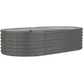 vidaXL Hochbeet Verzinkter Stahl 152x80x36 cm Grau
