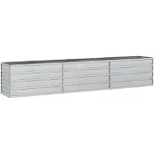vidaXL Garten-Hochbeet 240x40x45 cm Verzinkter Stahl Silber