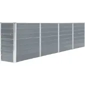 vidaXL Hochbeet 320 x 40 x 77 cm Verzinkter Stahl Grau
