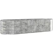 vidaXL Hochbeet Verzinkter Stahl 322x100x68 cm Silbern