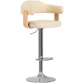 The Living Store Barhocker 2 Stk. Creme Bugholz und Kunstleder