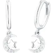 Prinzessin Lillifee Ohrschmuck für Mädchen, 925 Sterling Silber, (synth.) Zirkonia | Mond