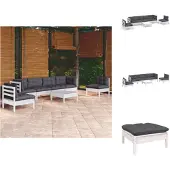 vidaXL 7-tlg. Garten-Lounge-Set mit Kissen Kiefer Massivholz - Gartenmöbel-Sets