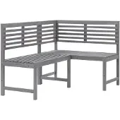vidaXL Garten-Eckbank Grau 140 cm Massivholz Akazie