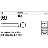 Reyher DIN 933 Stahl 12.9 blank M 14x35 - Sechskantschrauben mit Gewinde bis Kopf