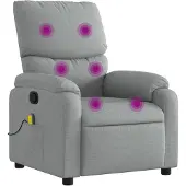 vidaXL Massagesessel Hellgrau Stoff