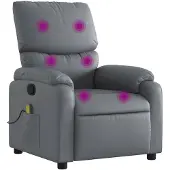 vidaXL Massagesessel Grau Kunstleder