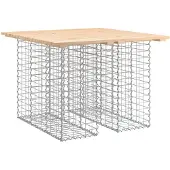 vidaXL Gartentisch aus Gabionen 100x102x72 cm Massivholz Kiefer