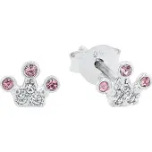 Prinzessin Lillifee Paar Ohrstecker "Krone", rosa (silberfarben, weiß, rosa, weiß, rosa), Ohrringe, Kinder, Silber 925 (Sterlingsilber), Paar Ohrstecker, mit Glasstein