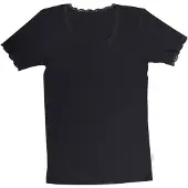 Joha - Women's T-Shirt 70403 - Merinounterwäsche Gr XS schwarz