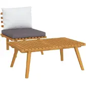 vidaXL 2-tlg. Garten-Lounge-Set mit Kissen Massivholz Akazie