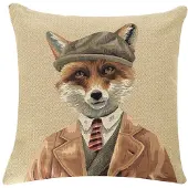 Mars & More gobelin kissen jäger haube fuchs 45x45cm