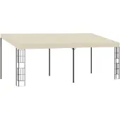 vidaXL Wand-Pavillon 3x6 m Creme Stoff