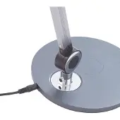 LINDBY LED-Tischleuchte Nyxaris, grau, Metall, CCT, 50 cm
