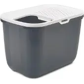 Savic Hop In, Katze, Katzenklo mit Eingang von oben, Grau, Weiß, Haken, 585 mm, 390 mm