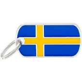 My Family Haustiermarke Mit Schwedischer Flagge