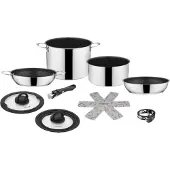 Brunner Topfset Academy NG 7+1 Edelstahl Silber Ø22/Ø16/Ø18 für Gasherd