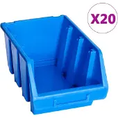 vidaXL Stapelboxen 20 Stk. Blau Kunststoff