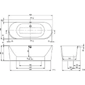 Villeroy & Boch Q180OBR9CD00VRW Vorwand-Badewanne Oberon 2.0