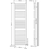 LuxeBath Badheizkörper Sahara, 500x1800 mm, Weiß, gebogen mit Seitenanschluss, ohne Heizstab