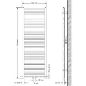 LuxeBath Badheizkörper Sahara, 500x1500 mm, Anthrazit, gerade mit Mittelanschluss, ohne Heizstab