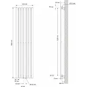LuxeBath Flachheizkörper Einlagig, 370x1600 mm, Weiß, mit Mittelanschluss, ohne Heizstab