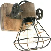 Steinhauer Spot - grün - Guersey - holz metall - aufbauleuchte - E27 - 1578G - Anne Lighting