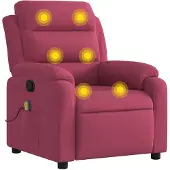 vidaXL Massagesessel Weinrot Samt