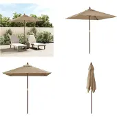 vidaXL Sonnenschirm mit Holzmast Taupe 198x198x231 cm