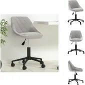 vidaXL Bürostuhl Drehbar Hellgrau Samt - Bürostühle