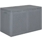 vidaXL Gartenbox Grau PP Rattan 180 L