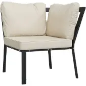 vidaXL Gartenstuhl mit Sandfarbigen Kissen 76x76x79 cm Stahl