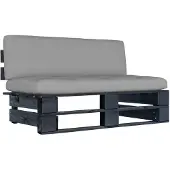 vidaXL Garten-Paletten-Mittelsofa Schwarz Imprägniertes Kiefernholz