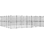 vidaXL 52-tlg. Haustierkäfig mit Tür Schwarz 245x210x70 cm Stahl
