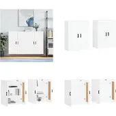 vidaXL Wandschränke 2 Stk. Weiß Holzwerkstoff