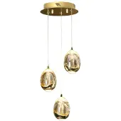 Schuller Valencia LED-Hängeleuchte Rocio 3-flammig, Metall, Glas, gold