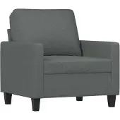 vidaXL Sessel mit Hocker Dunkelgrau 60 cm Stoff