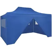vidaXL Faltzelt Pop-Up mit 4 Seitenteilen 3x4,5 m Blau