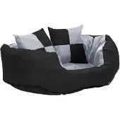 vidaXL Wendbares & waschbares Hundekissen Grau und Schwarz 65x50x20 cm