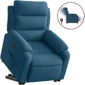 vidaXL Relaxsessel mit Aufstehhilfe Elektrisch Blau Samt