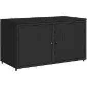 vidaXL Gartenschrank Schwarz 110x55x60,5 cm Poly Rattan